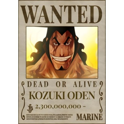 Placa Decorativa OnePiece Wanted Kozuki Olden